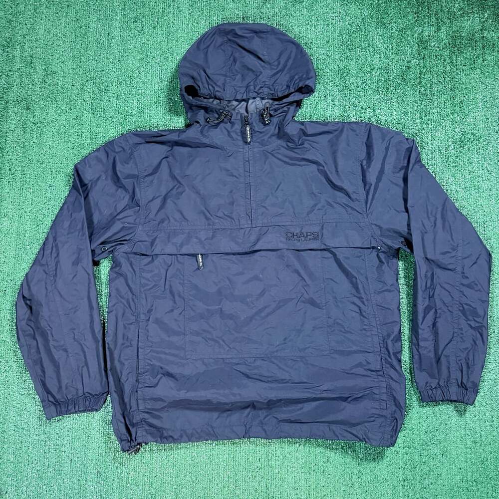 Chaps Ralph Lauren Vintage 90s  Nylon 1/4 Zip Windbreaker Anorak Jacket